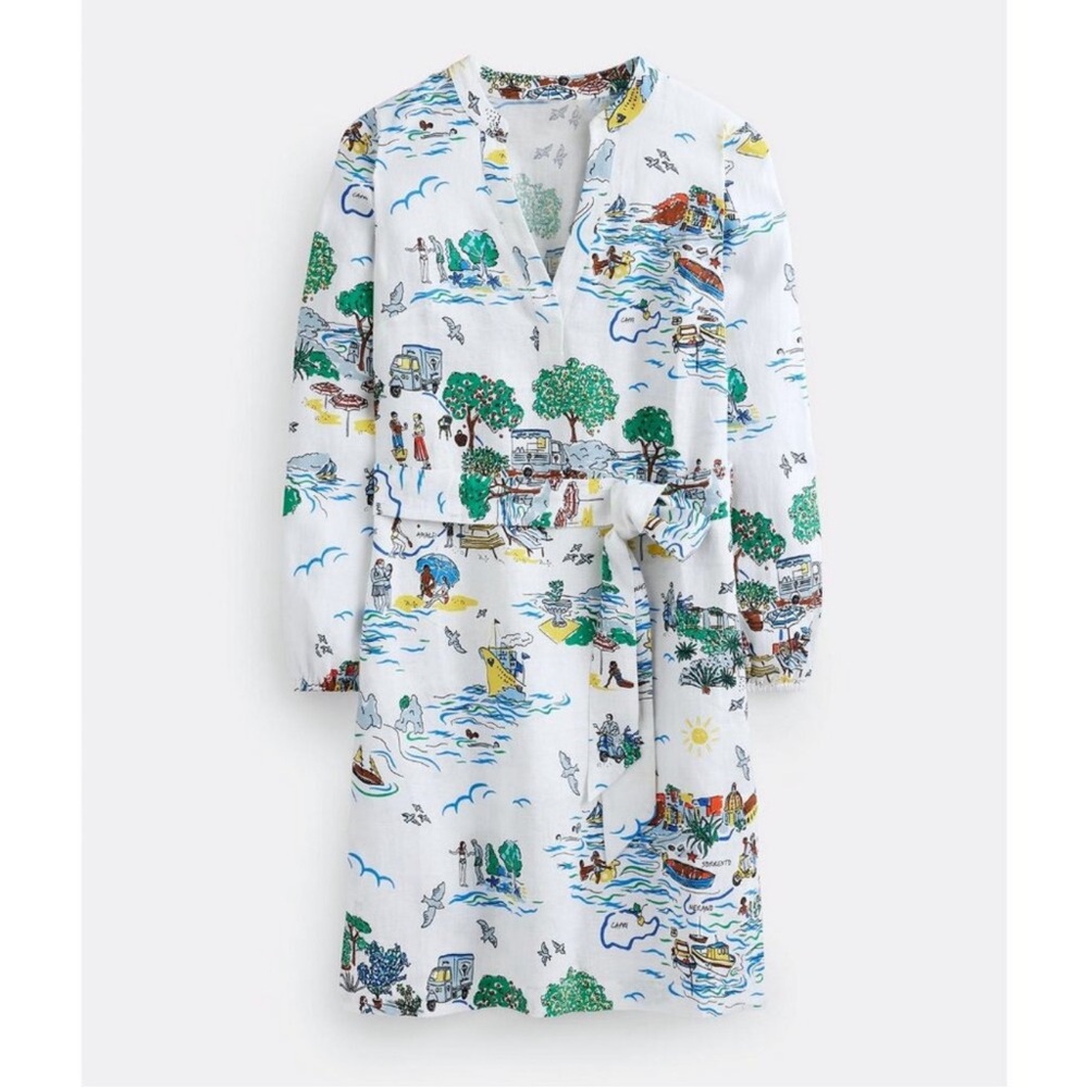 Boden Cleo Linen dress, NWT in Amalfi Coast pattern - Picture 3 of 7